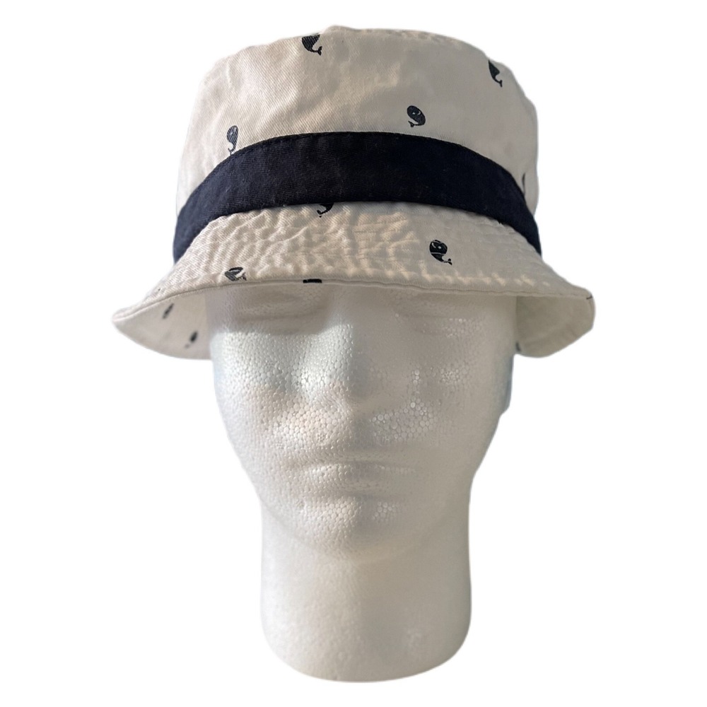 Panama Jack Child Youth Hat White Blue Whale 4-6X Vacation Swim Hat 100% Cotton